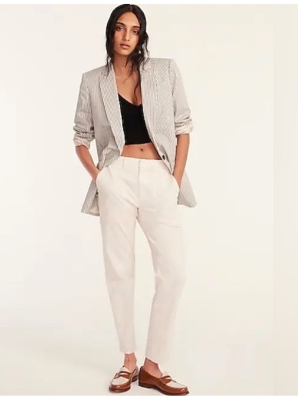J. Crew Slim Boyfriend Chino Pant Straight Leg Trousers Cream